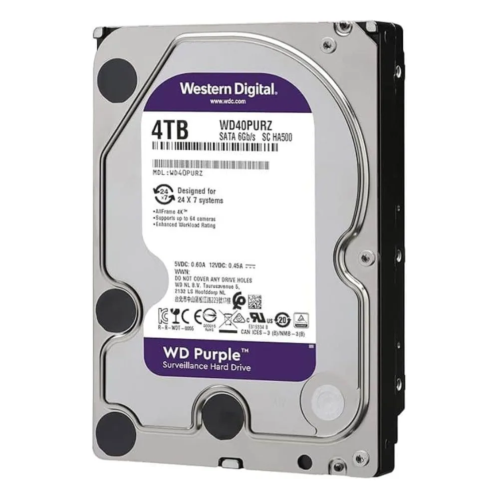 HDD Western Digital Purple 4 TB 3.5 5400 RPM 24x7 Support SATA 6 GBs (WD40PURZ-85TTDY0) (1) HDD Western Digital Purple 4 TB 3.5" 5400 RPM 24x7 Support SATA 6 GB/s (WD40PURZ-85TTDY0)
