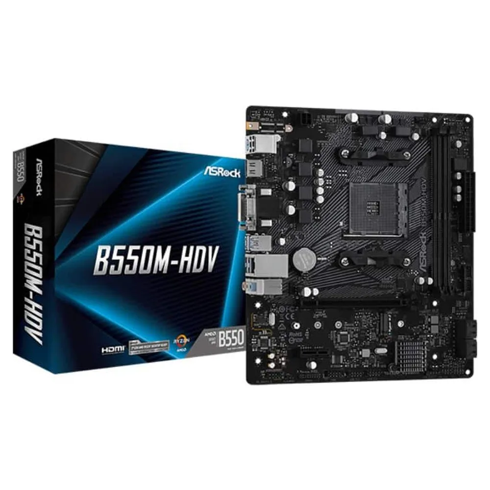 Ana plata ASRock B550M-HDV (mATX, B550, 2xDDR4) ) (B550M-HDV)