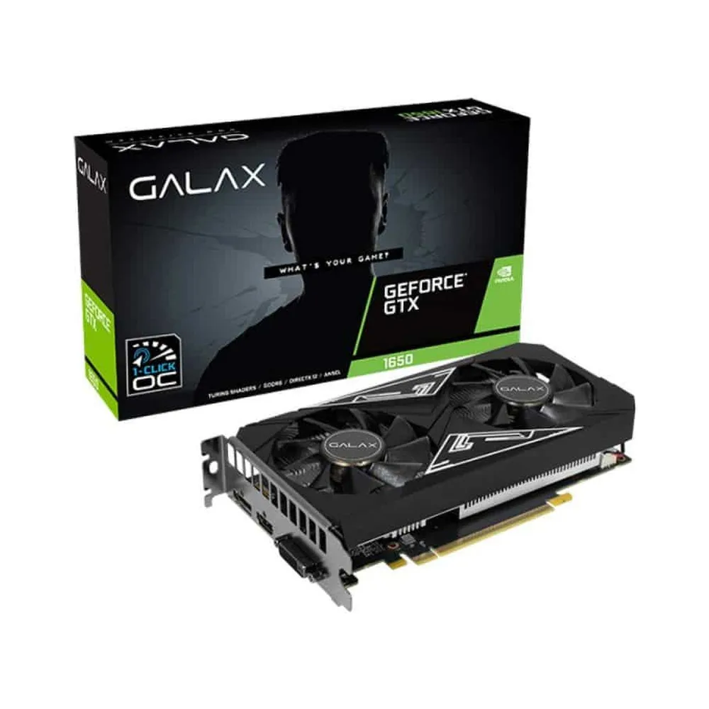 VGA Galax GeForce GTX 1650 Ex Plus 4GB OC 128BIT,GDDR6, 7680x4320, 896 Units, 1605 MHz, DVI, DP,HDMI (1) VGA Galax GeForce GTX 1650 Ex Plus 4GB OC 128BIT,GDDR6, 7680×4320, 896 Units, 1605 MHz, DVI, DP,HDMI