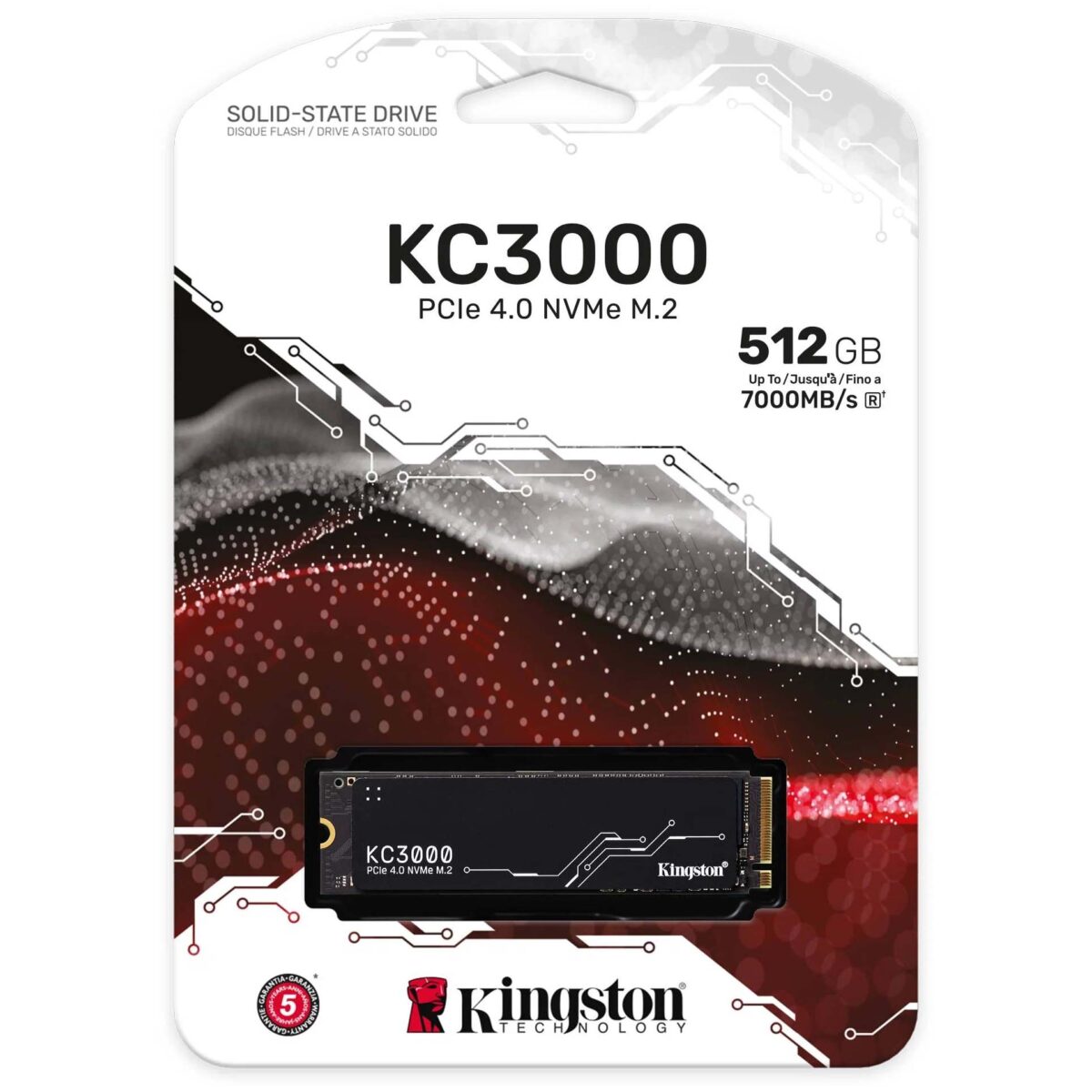 Kingston 512G KC3000 PCIe 4.0 NVMe M.2 SSD (SKC3000S/512G)
