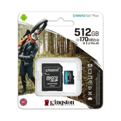 Kingston 512GB microSDXC Canvas Go Plus 170R A2 U3 V30 Card (SDCG3/512GB)