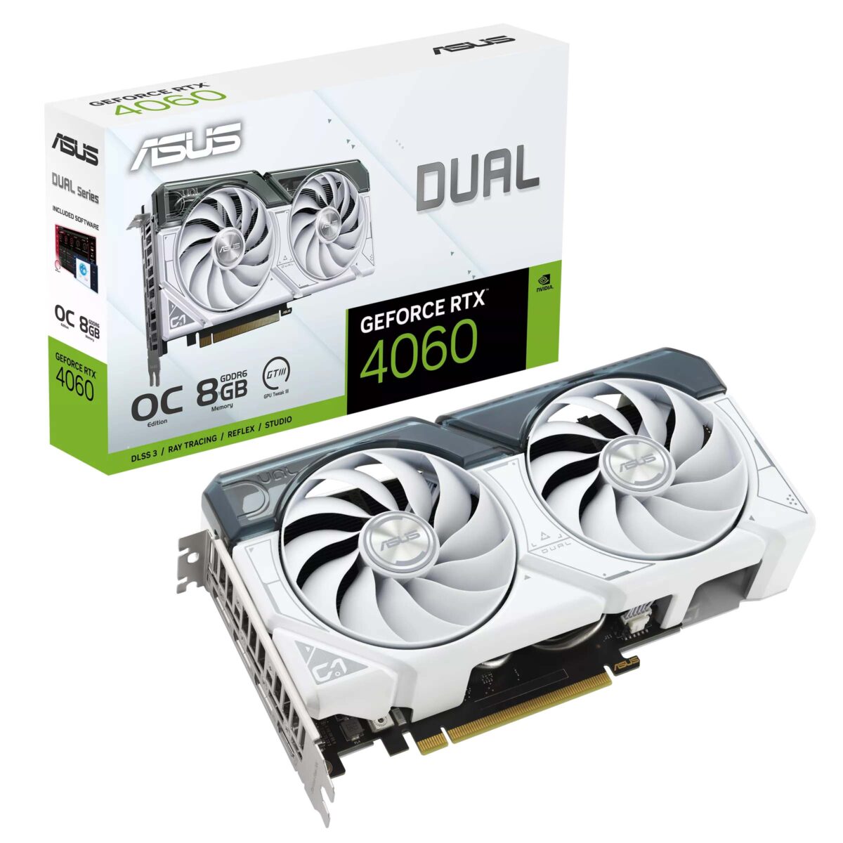 VGA ASUS RTX 4060 OC 8GB GDDR6 (DUAL-RTX4060-O8G-WHITE)