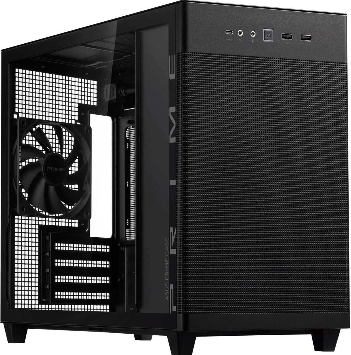 Case ASUS PRIME AP201 Tempered Glass mATX w/o PSU Black (90DC00G0-B39010)