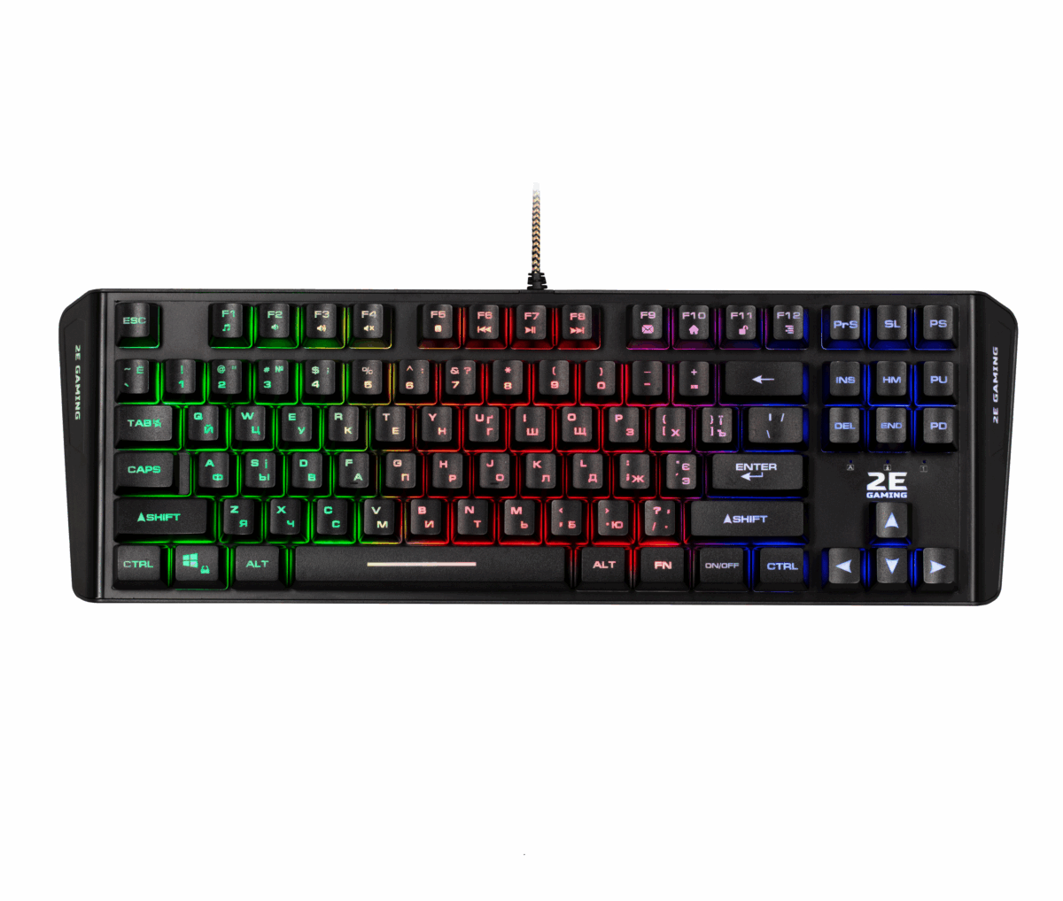 2E GAMING Membrane keyboard KG355 87key, USB-A, EN/UA/RU, LED, black (2E-KG355UBK)