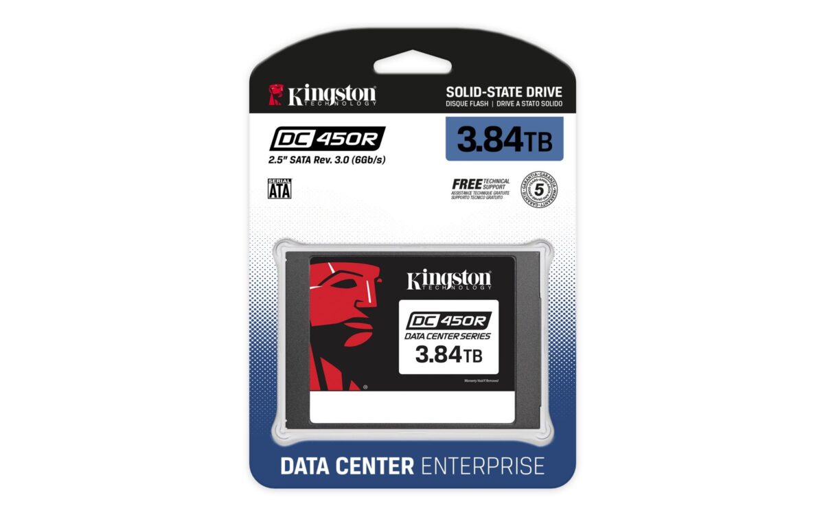 Kingston Data Center DC450R SEDC450R/3840G SSD 6GBps SATA Storage for Read-Centric Workloads (SEDC450R/3840G)