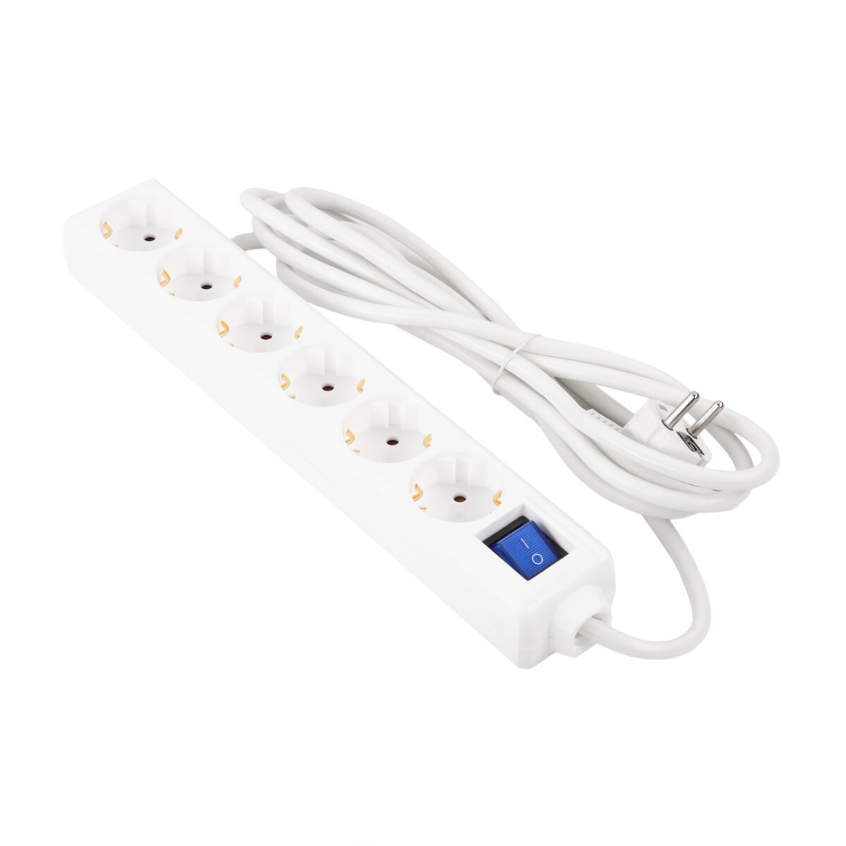 2E Power strip 6хType F, 3х1mm2, 10A, 3m, white (2E-U06ESM3WH)