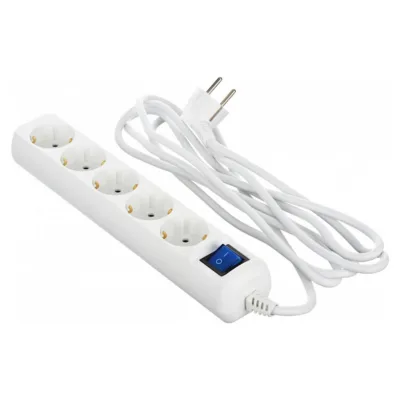 2E Power Strip 5хType F, 3х1mm2, 10A, 3m, white (2E-U05ESM3W)