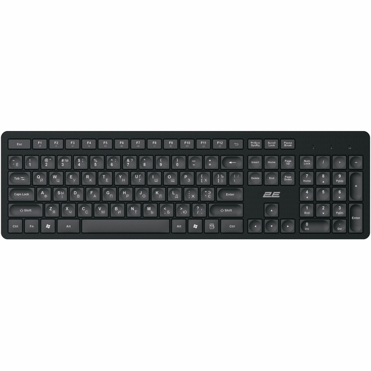 2E Keyboard membrane KS260 106key, WL, EN/UK/RU, black (2E-KS260WB_CI)