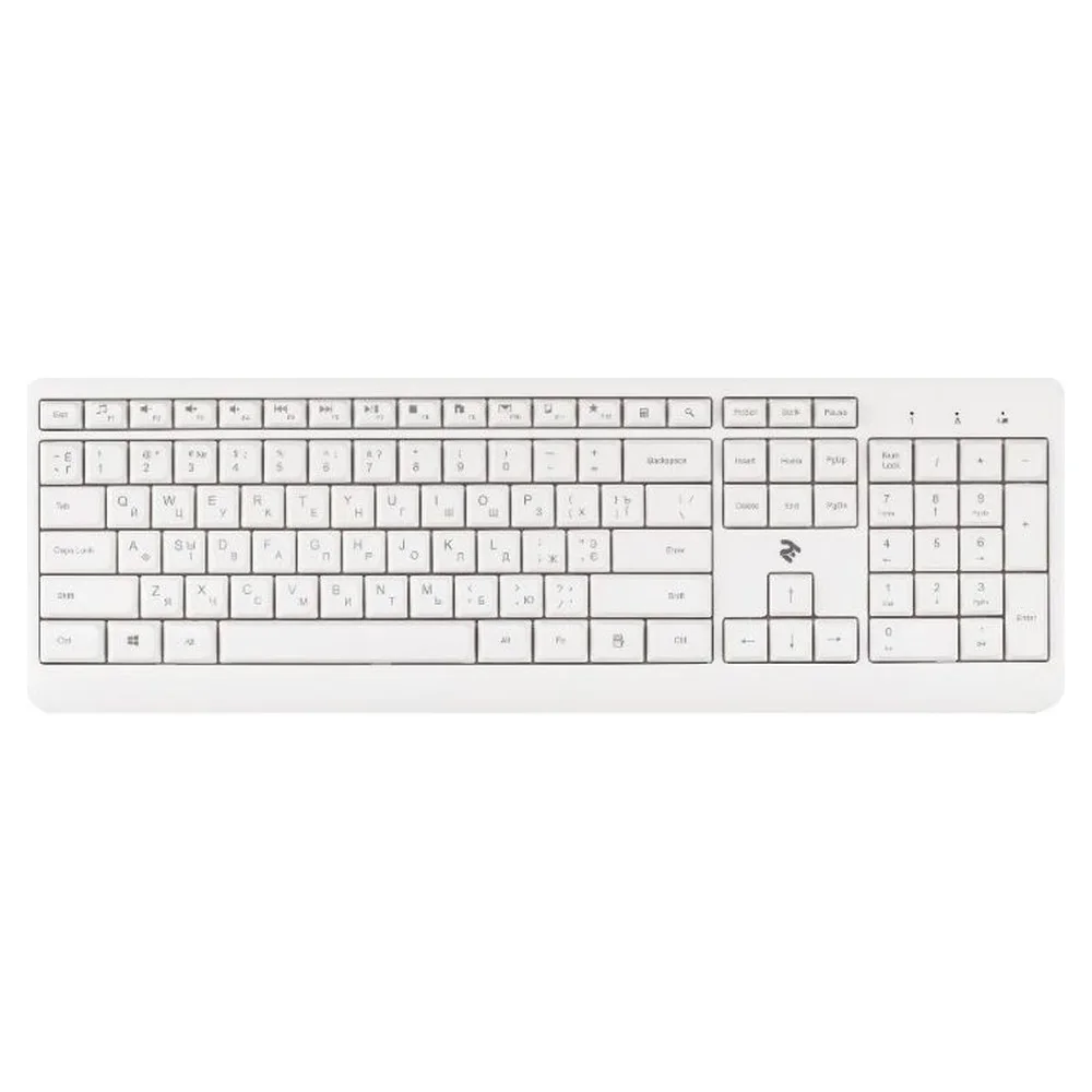 Noutbuk HP OmniBook Ultra Flip (B54Z9EA) (28) Клавіатура мембранна 2E KS220 106key, WL, EN/UK/RU, білий (2E-KS220WW)