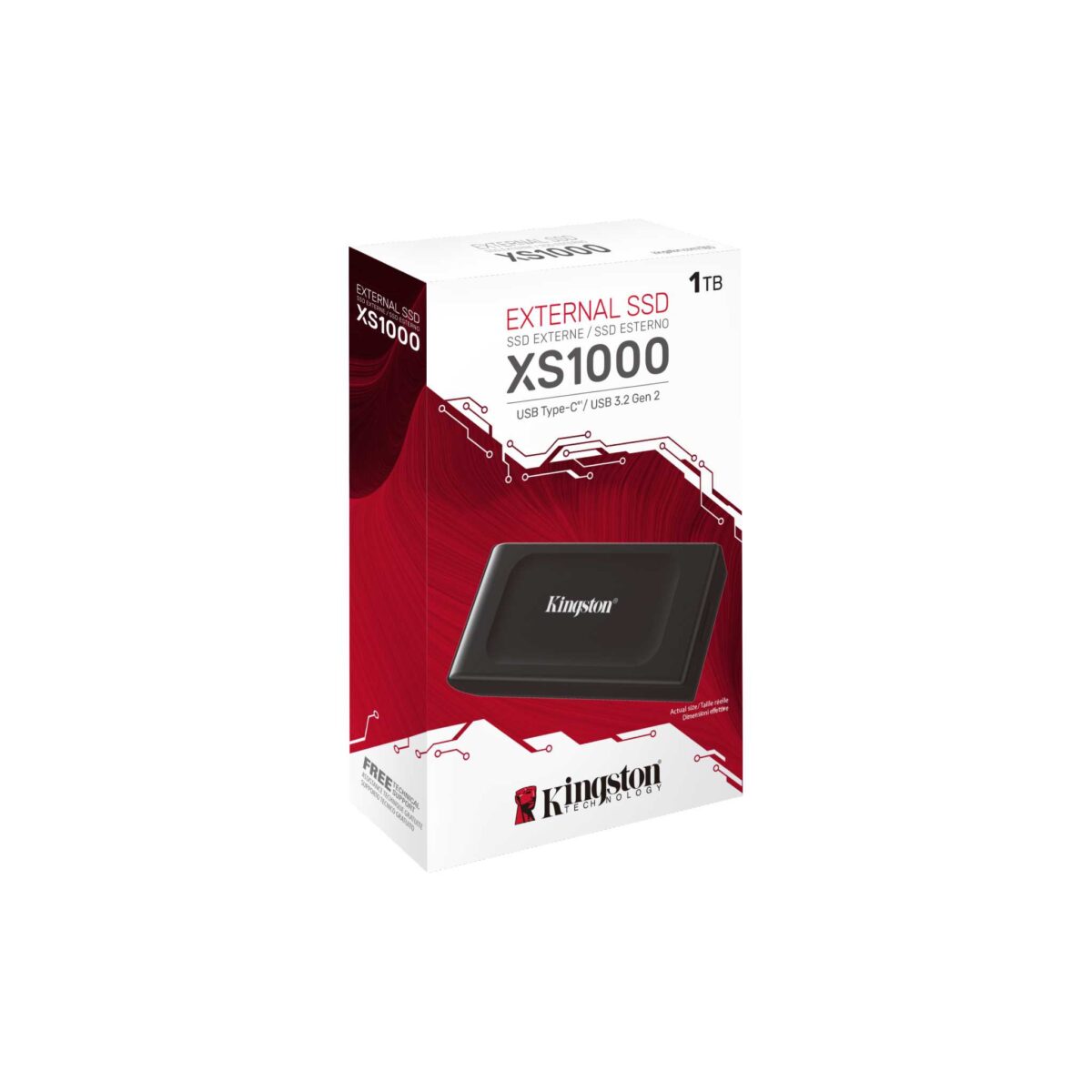 Kingston XS1000 1TB Red External SSD (SXS1000R/1000G)