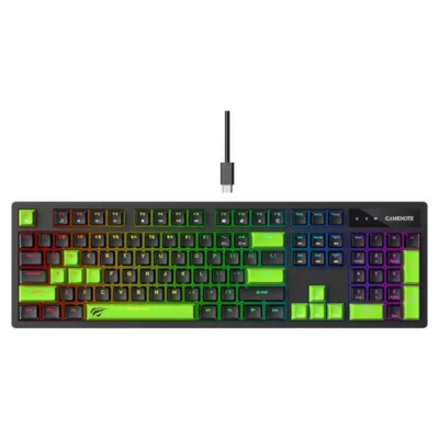 Havit KB893L Gaming Keyboard RGB (Qara + Yaşıl) (6939119080587)