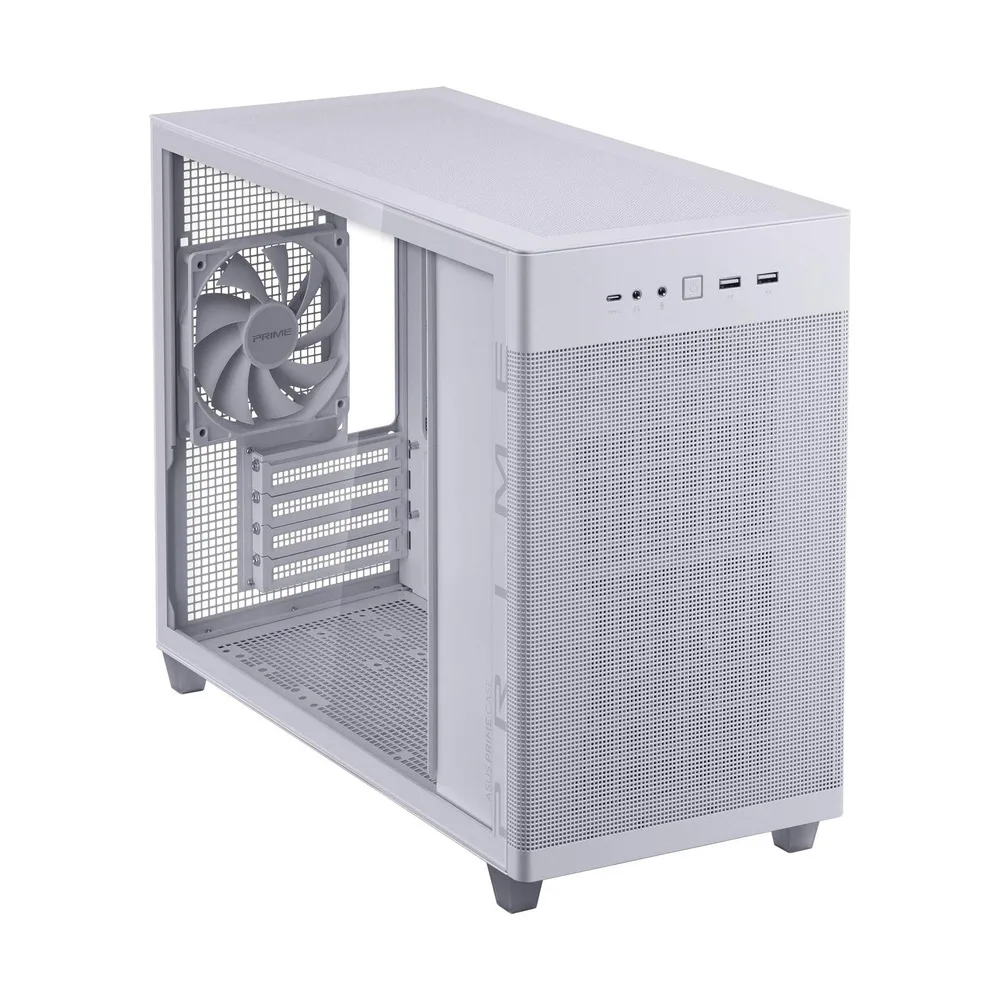 Case ASUS PRIME AP201 Tempered Glass mATX w/o PSU White (90DC00G3-B39010)