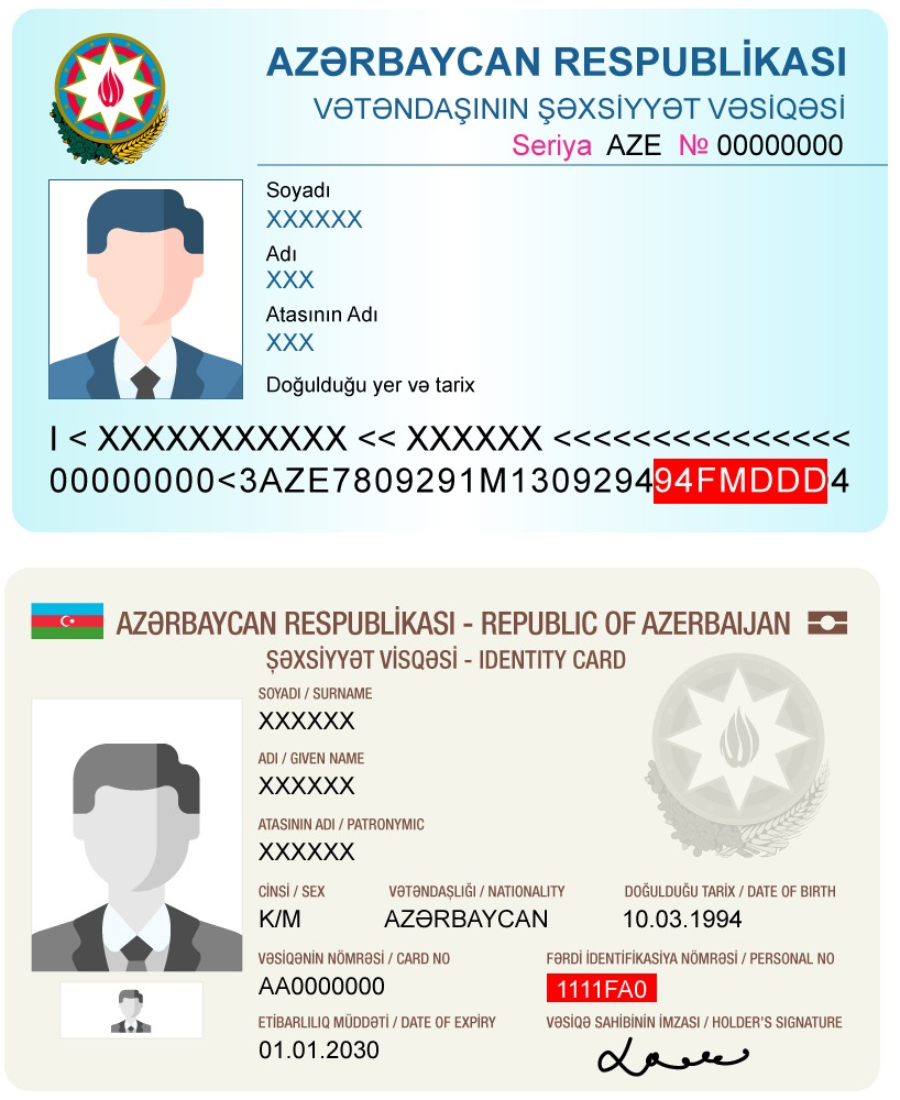 Şəxsiyyət vəsiqəsi nümunəsi