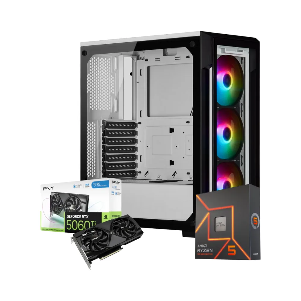Adsız tasarım Frost Viper Gaming Pc AMD Ryzen 5 7600X 6-Core RTX 5060 Ti 8GB PNY (CUSTOM-PC-109)