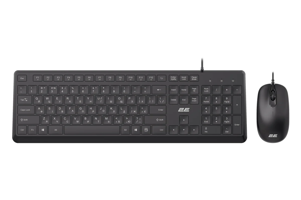 2E Combo keyboard and mouse MK405 USB-A, EN/UK/RU, black (2E-MK405UBK)