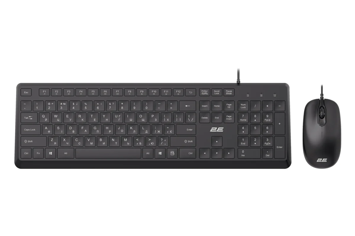 2E Combo keyboard and mouse MK405 USB-A, EN/UK/RU, black (2E-MK405UBK)