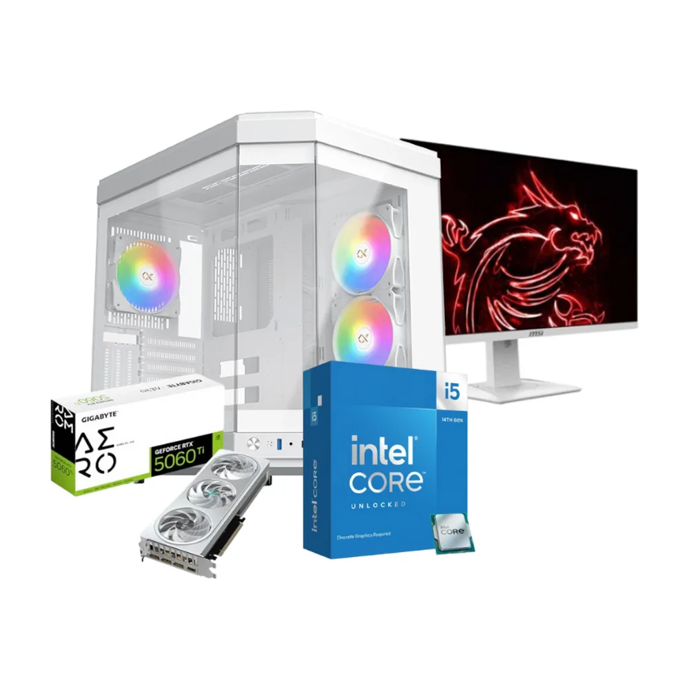 Untitled design (59) IceCore – i5-14600KF, RTX 5060 AERO OC 8G, Gaming Sistem,MSI G274F Gaming Monitor