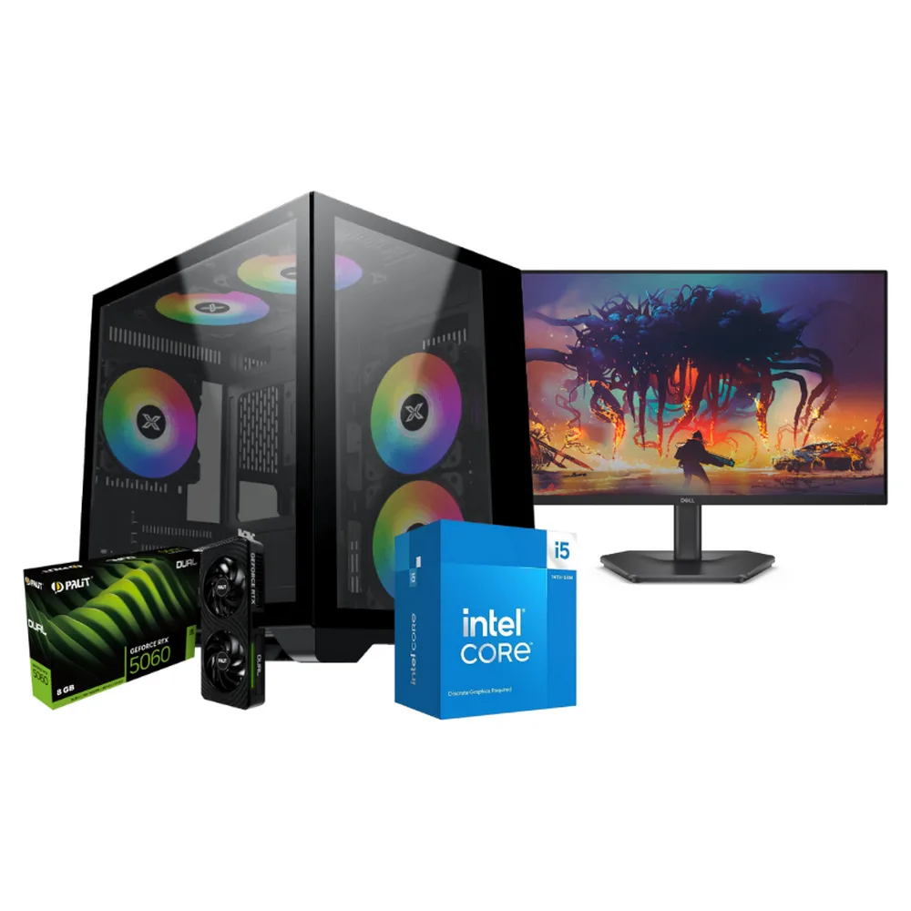CrystalCore – Intel Core i5-14400F, RTX 5060, Dell 24