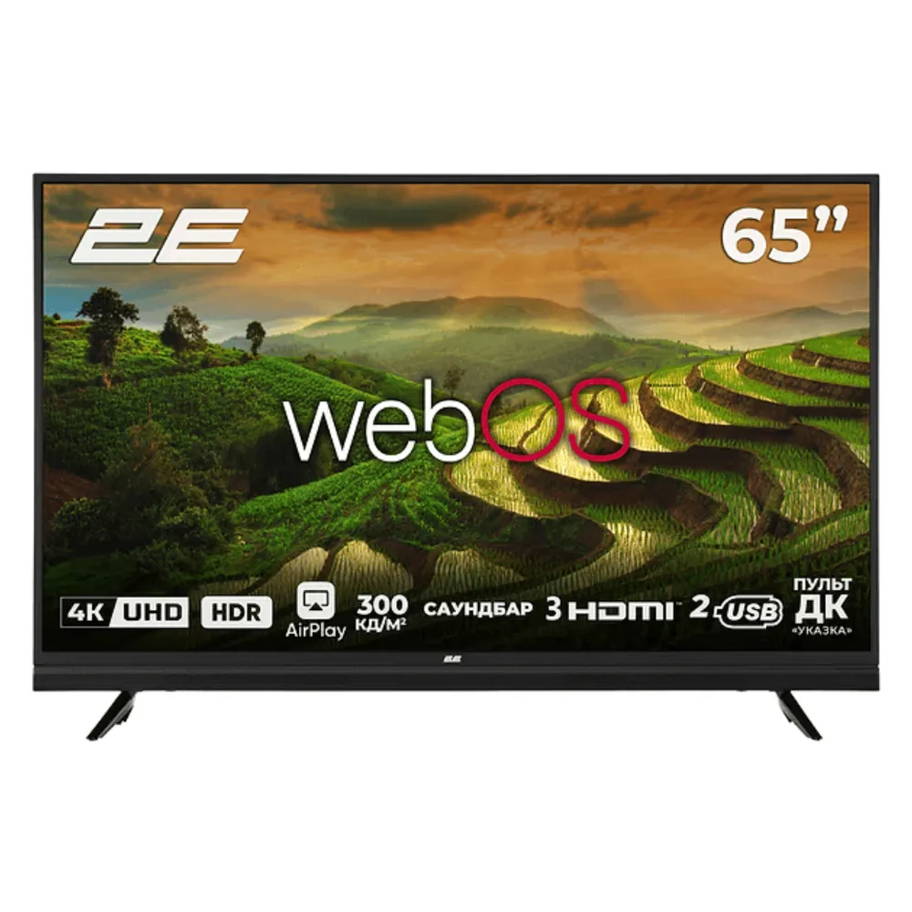 2E TV Set 65″ MiniLED 4K 60Hz Smart WebOS Black (2E-65A88H)
