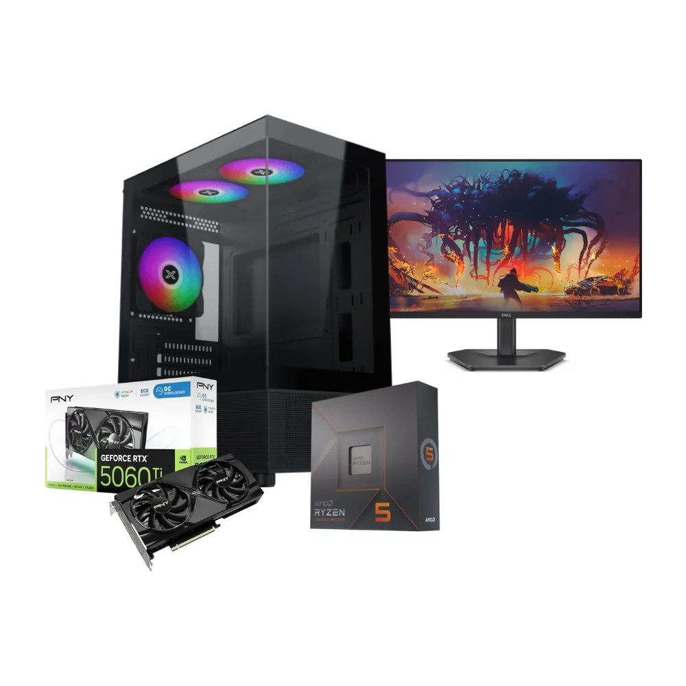 BladeCore X – RYZEN5 7600X, RTX 5060TI 8GB, Dell 24