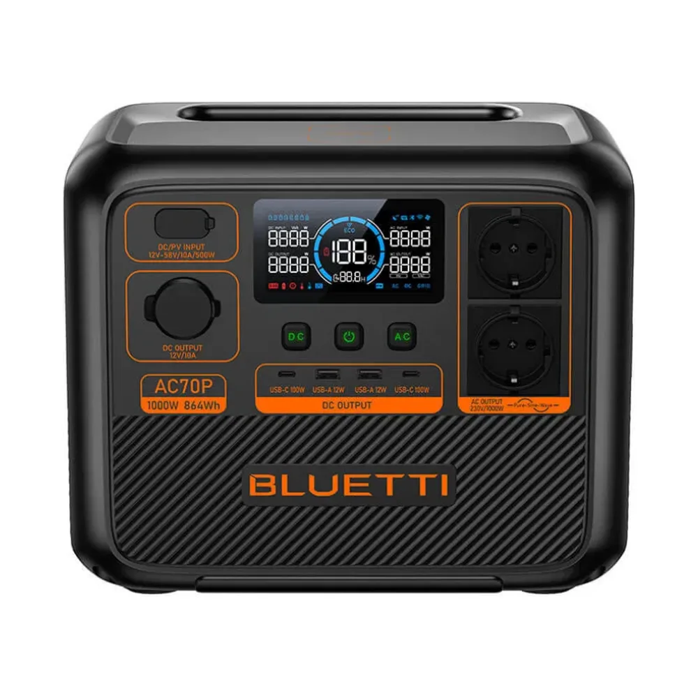 Bluetti AC70P Portable Power Station 1000W/ 864Wh (AC70P)