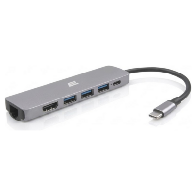 2E Hub USB-C 6in1 Slim Aluminum Multi-Port, silver (2EW-2684-2E)