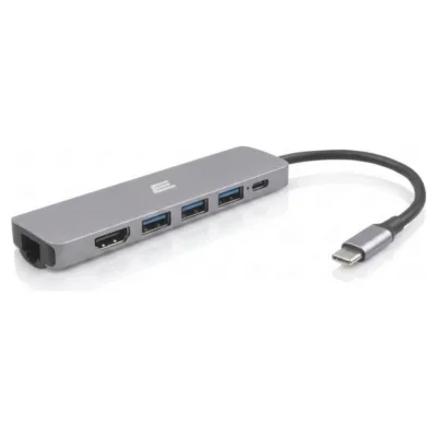 2E Hub USB-C 6in1 Slim Aluminum Multi-Port, silver (2EW-2684-2E)