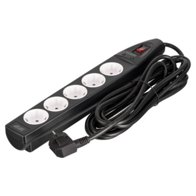 2E Power strip with surge protection black (2E-SP515M5BK)