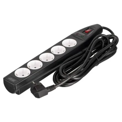 2E Power strip with surge protection black (2E-SP515M5BK)
