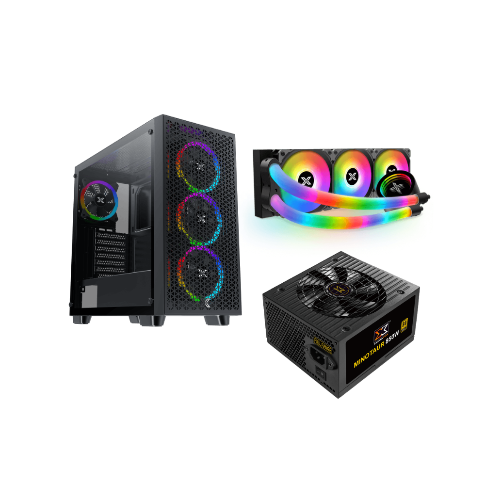 kombo 10 Xigmatek Kombo - Gaming G Pro + Xigmatek Neon Aqua 360 CPU Liquid Cooler + Xigmatek Minotaur 850W Psu (XIG-CCP-110)