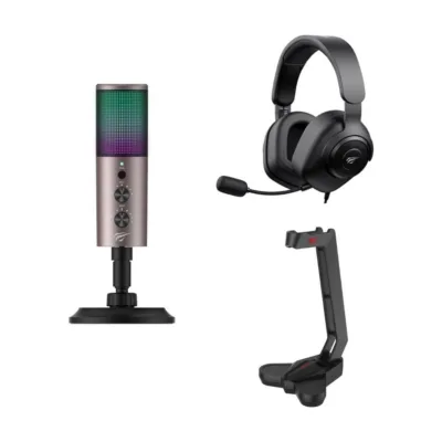 Dəst: Havit GK61 RGB Live microphone + Havit Gaming Qulaqlıq H2230D ( + Havit HY505 Gaming Stands