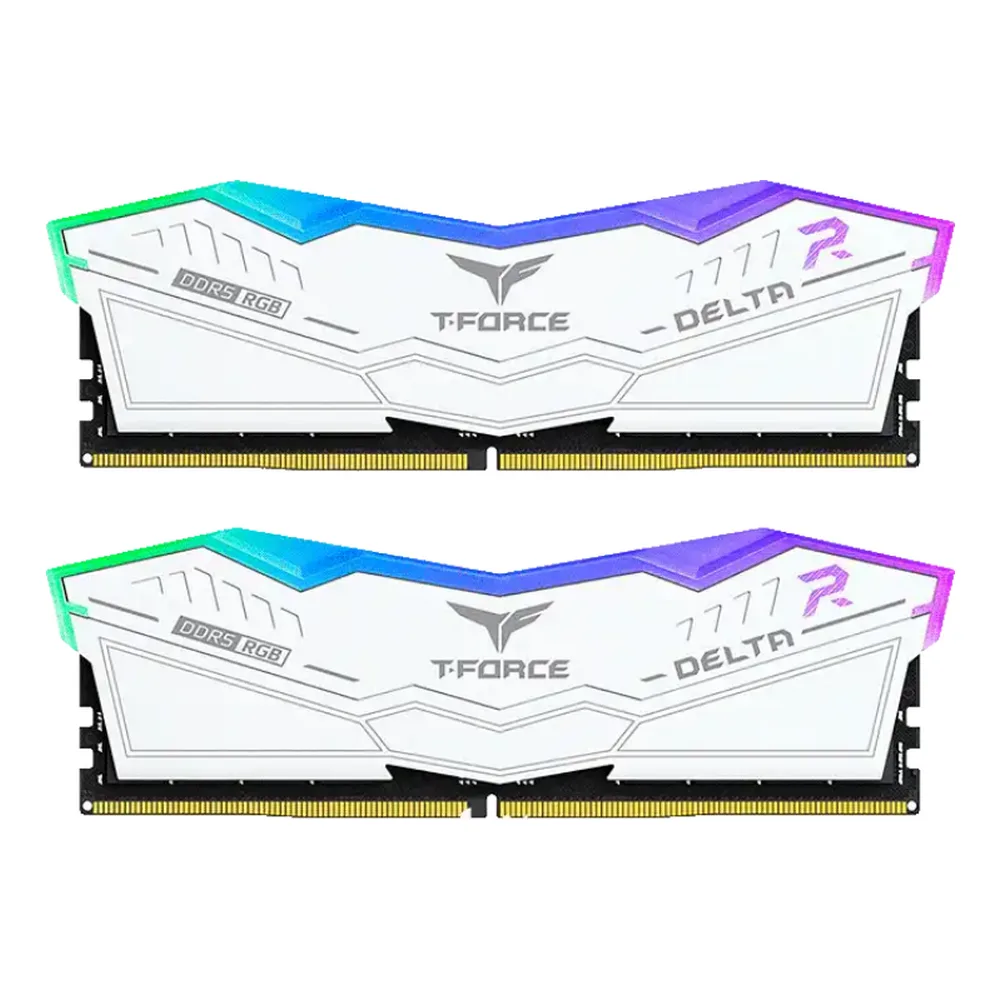Adsız tasarım - 2026-07-22T102108.889 Team Group T-FORCE Delta RGB WHITE DDR5 (TEA-D5-64-6000-KT-DL-WHT-RGB)