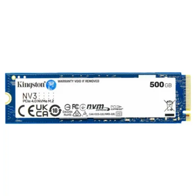 SSD "Kingston 500GB NV3 NVMe M.2 PCIe 4.0 SNV3S/500G" (KIN-NV3-500-M2N-B)
