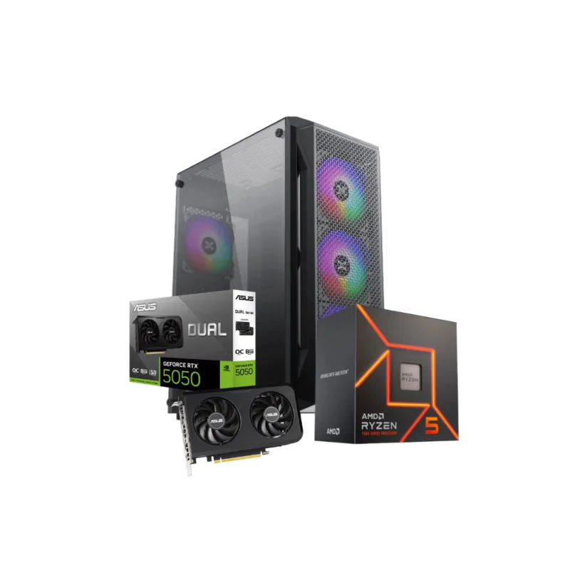 NitroForge Gaming PC – RTX 5050, Ryzen 5 7600 (CUSTOM-PC-121)